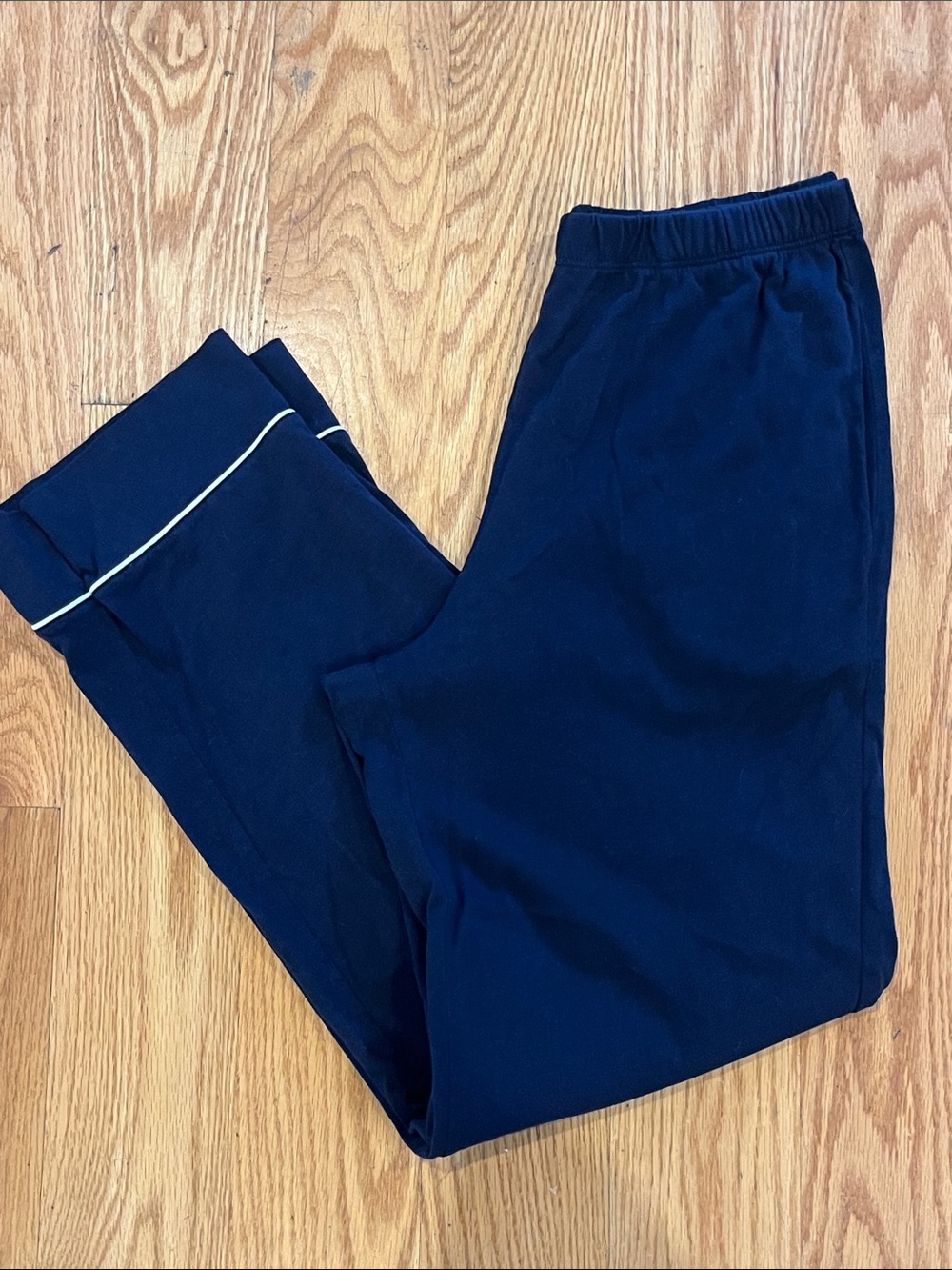 Women's Pima Pajama Set in Navy - Picture 9 of 15